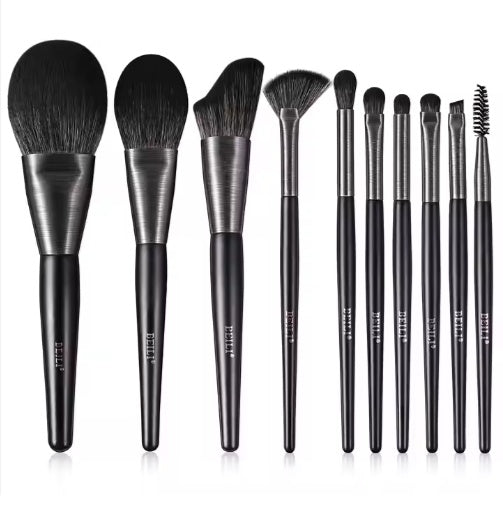 BEILI Low MOQ Ship Fast Custom High Quality Make Up Brushes Wholesale Wood Handle Premium Natural10pcs Makeup Brush by cj