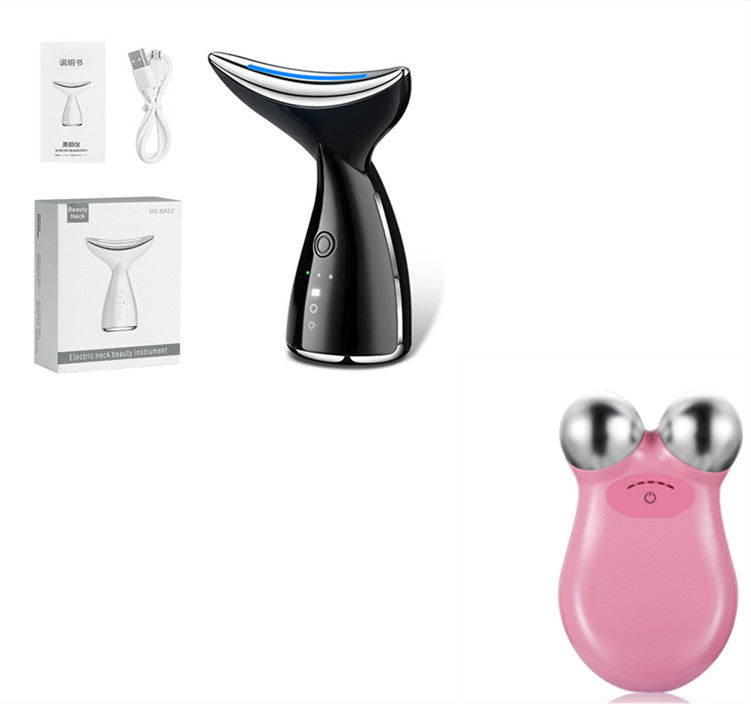EMS Microcurrent Neck Face Beauty Device With 3 Colors LED Photon Therapy Skin Tighten Reduce Double Chin Face Lifting Devices by cj