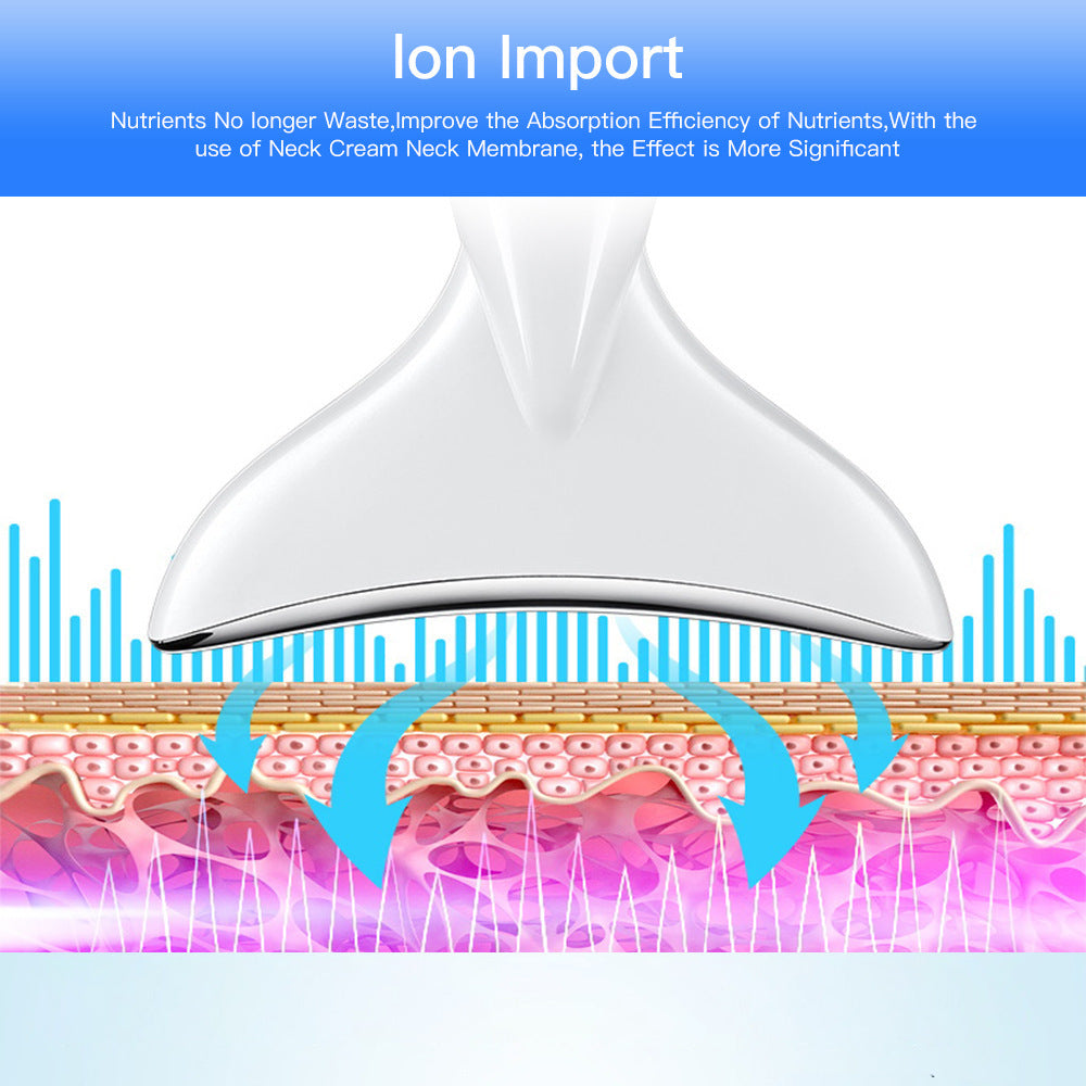 EMS Microcurrent Neck Face Beauty Device With 3 Colors LED Photon Therapy Skin Tighten Reduce Double Chin Face Lifting Devices by cj