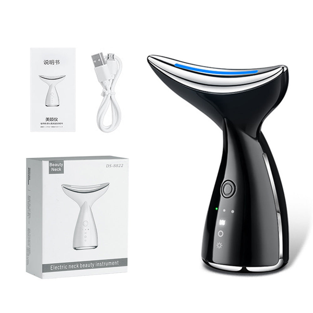 EMS Microcurrent Neck Face Beauty Device With 3 Colors LED Photon Therapy Skin Tighten Reduce Double Chin Face Lifting Devices by cj