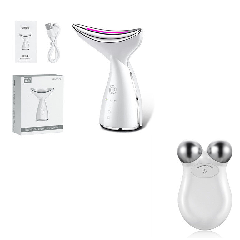 EMS Microcurrent Neck Face Beauty Device With 3 Colors LED Photon Therapy Skin Tighten Reduce Double Chin Face Lifting Devices by cj