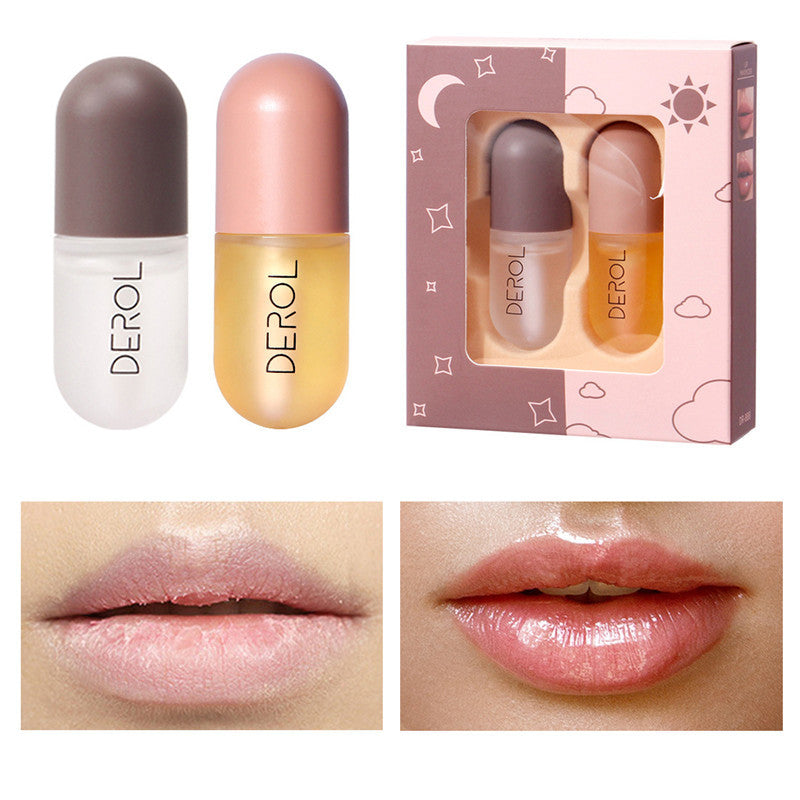 Day Night Instant Volume Lip Plumper Oil Clear Lasting Nourishing Repairing Reduce Lip Fine Line Care Lip Beauty Cosmetic by cj