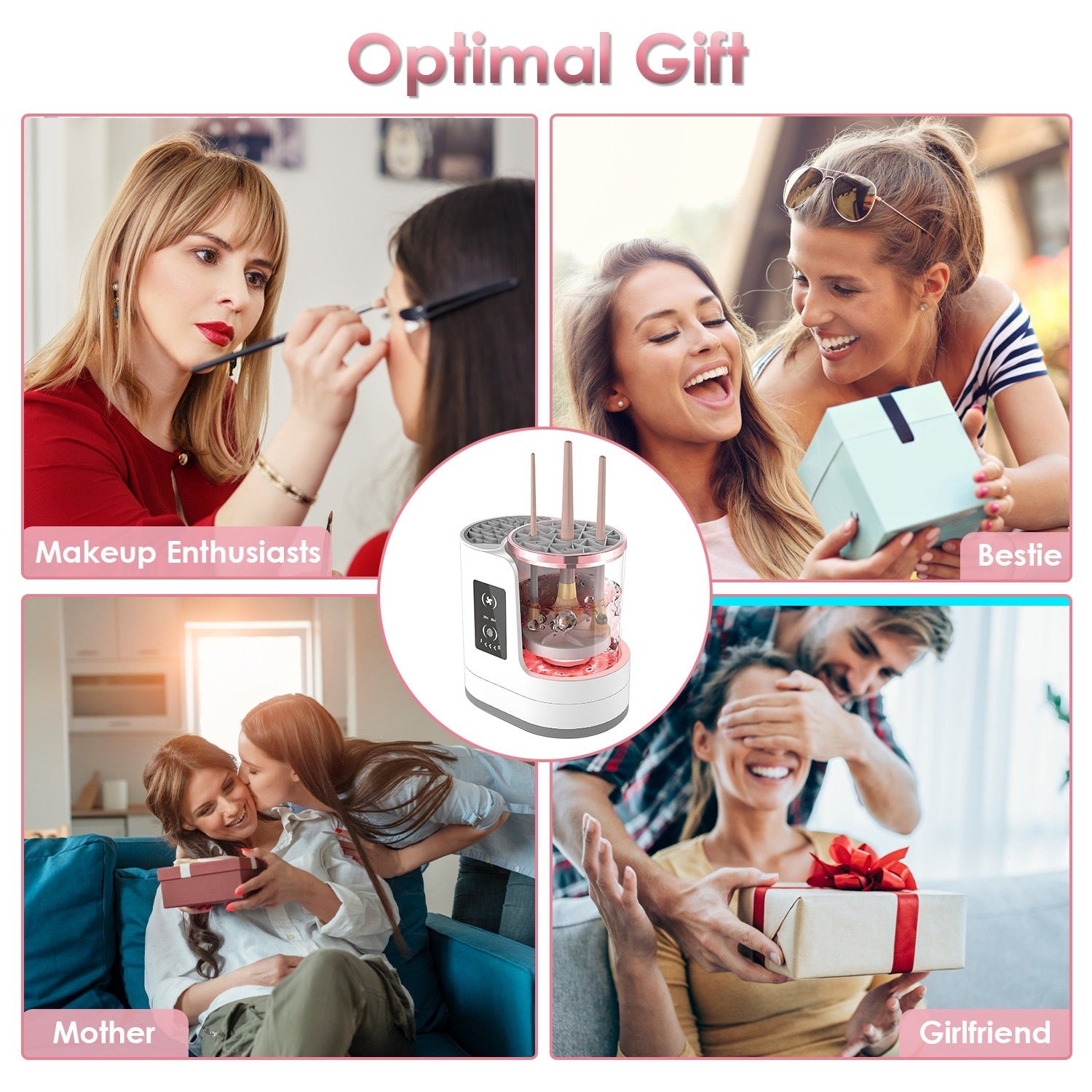 4 In 1 Electric Makeup Brush Cleaner USB Powered Automatic Brush Blender Machine With Timer Digital Display Cleaning Drying UV sDisinfection Brush Storage For All Types Of Brushe by cj