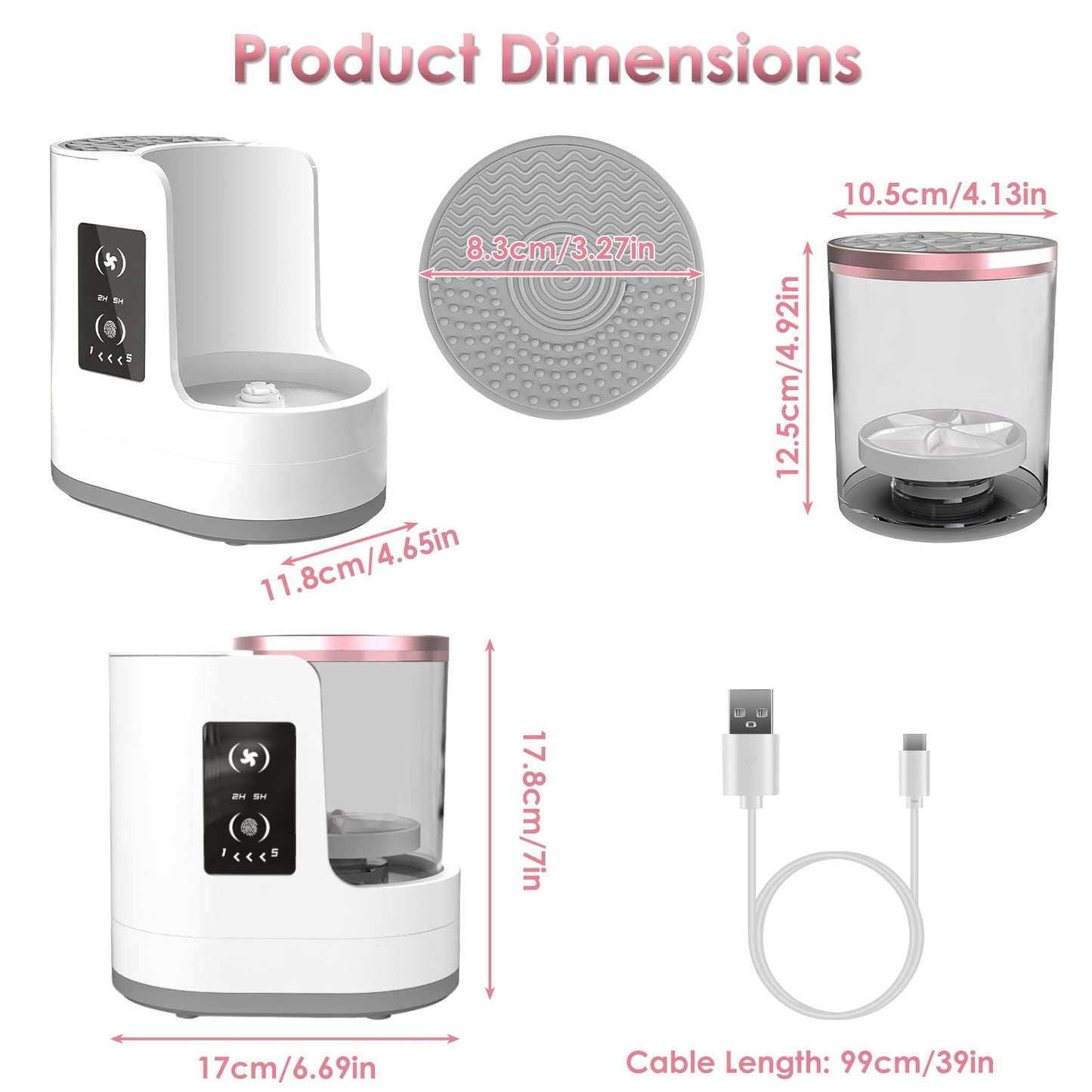 4 In 1 Electric Makeup Brush Cleaner USB Powered Automatic Brush Blender Machine With Timer Digital Display Cleaning Drying UV sDisinfection Brush Storage For All Types Of Brushe by cj